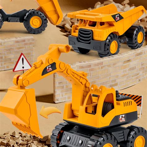 orange excavator toys